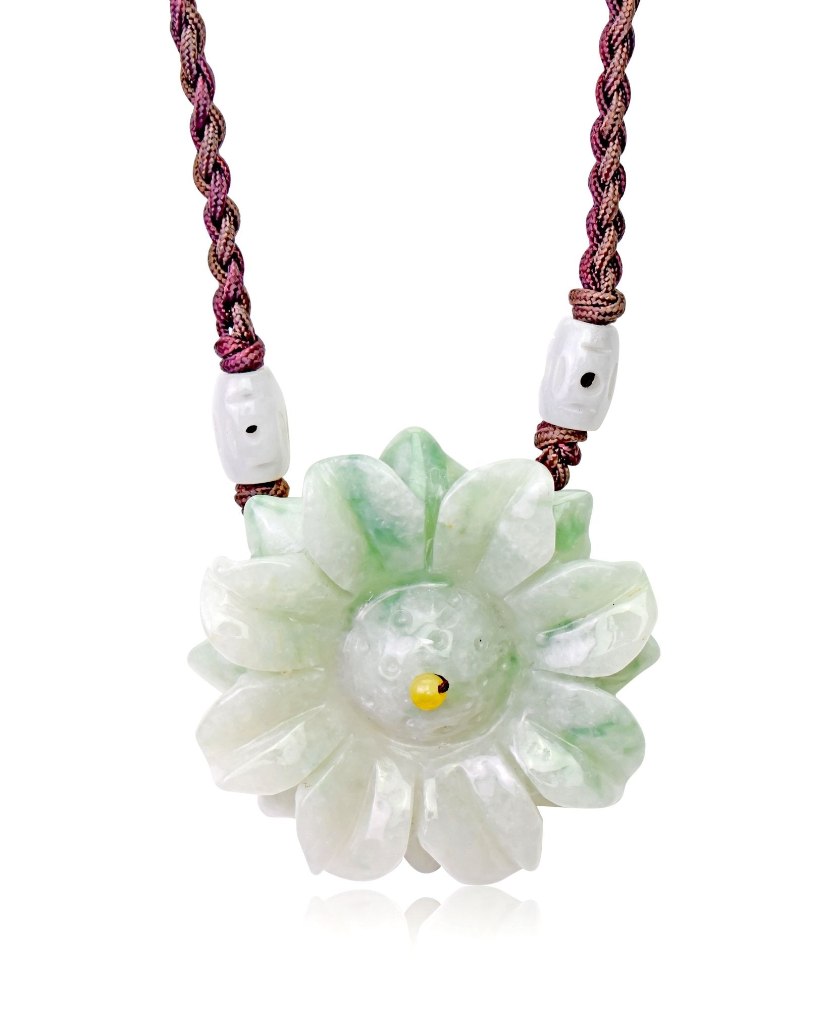 Radiate Joy with the Sunflower Floral Jade Pendant NecklaceNecklacesSerenity Jade