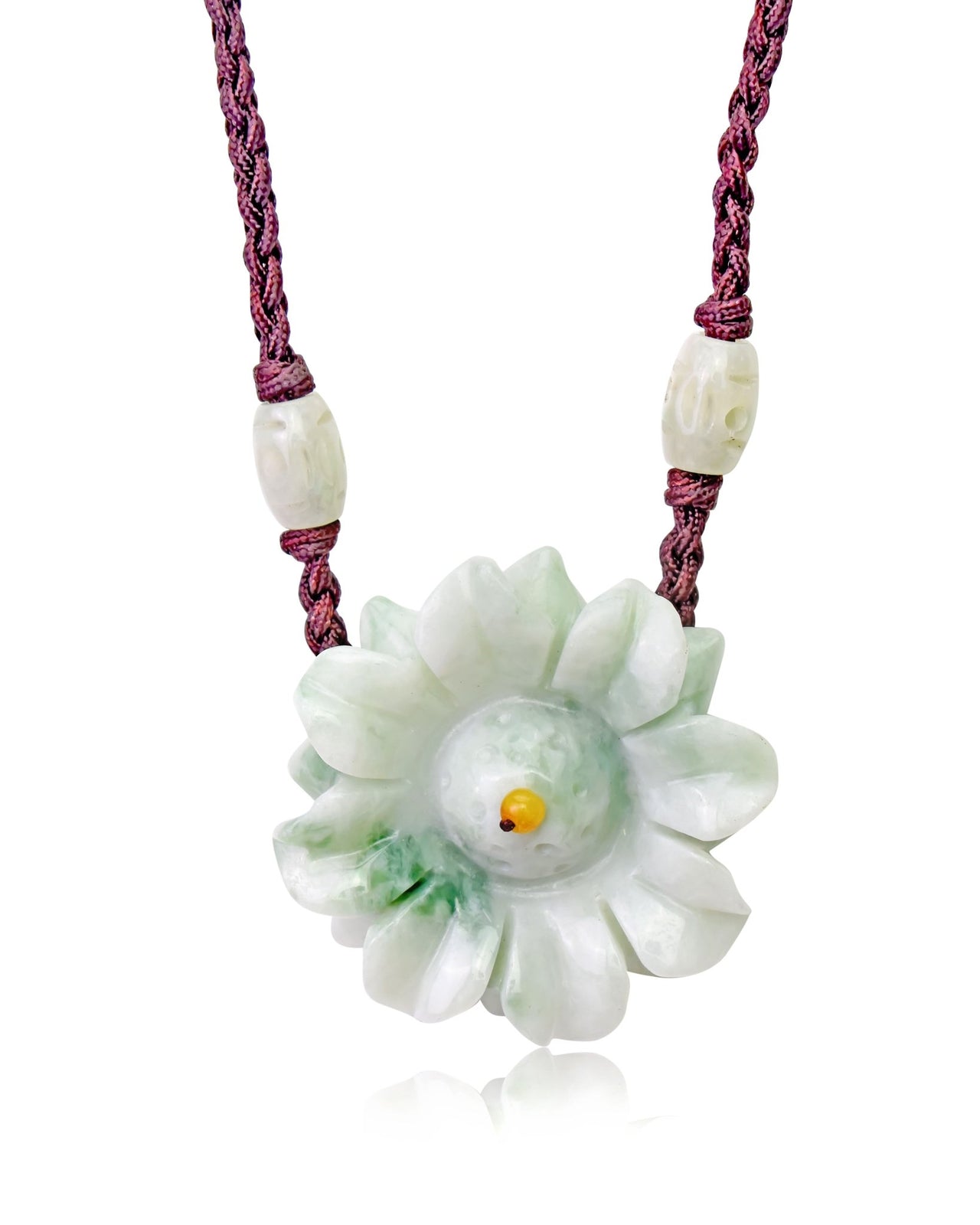Radiate Joy with the Sunflower Floral Jade Pendant NecklaceNecklacesSerenity Jade