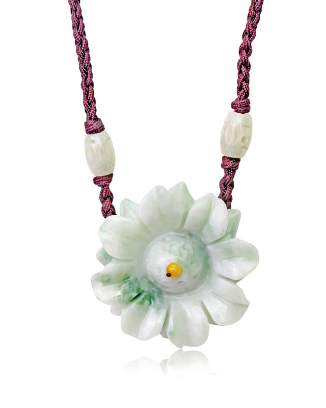 Radiate Joy with the Sunflower Floral Jade Pendant NecklaceNecklacesSerenity Jade