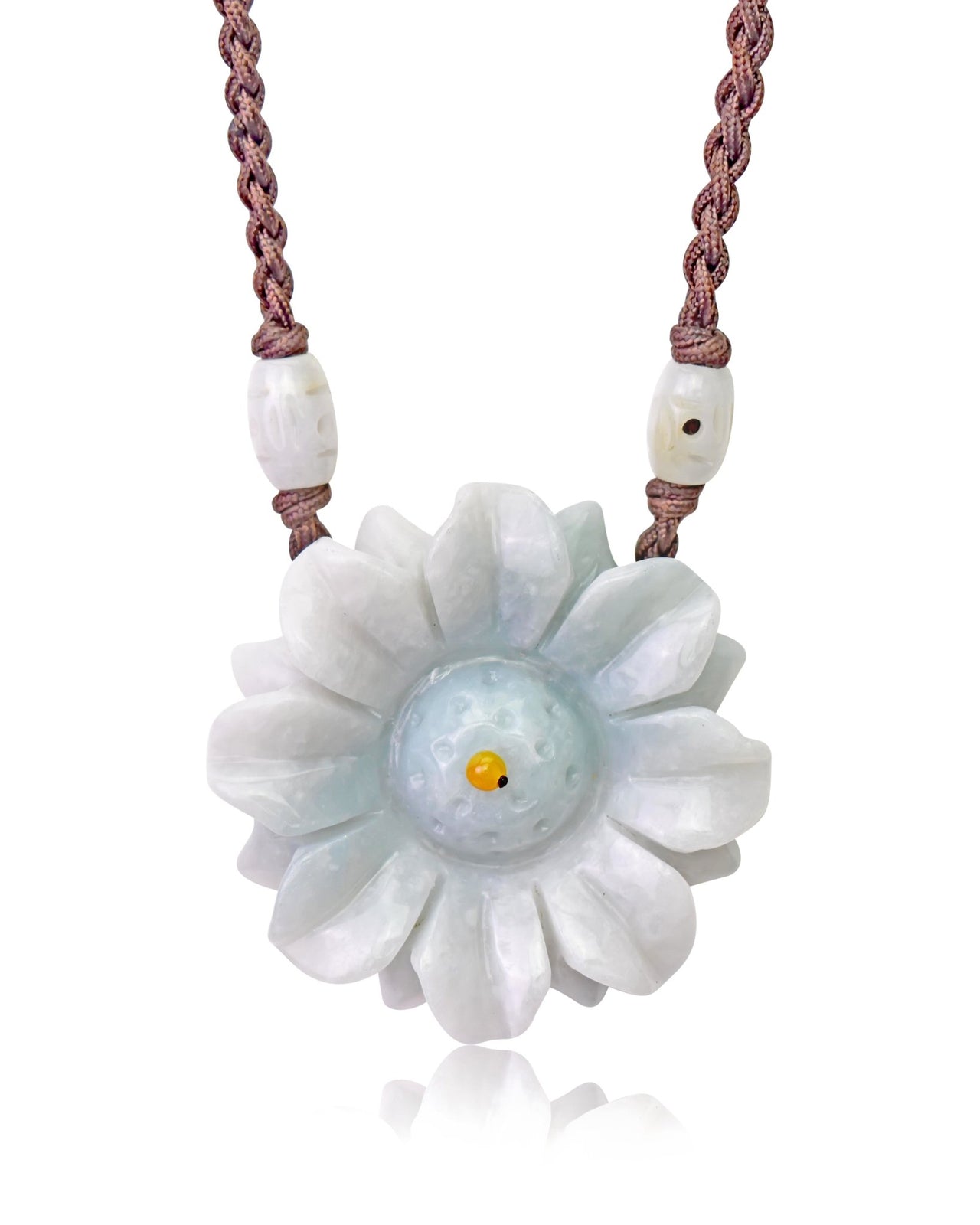 Radiate Joy with the Sunflower Floral Jade Pendant NecklaceNecklacesSerenity Jade