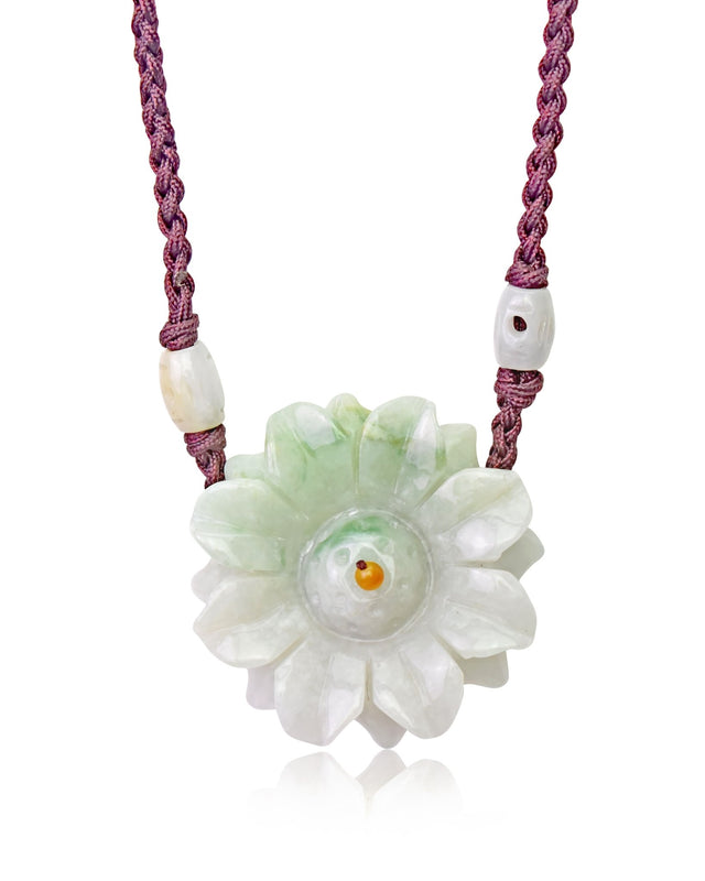 Radiate Joy with the Sunflower Floral Jade Pendant NecklaceNecklacesSerenity Jade