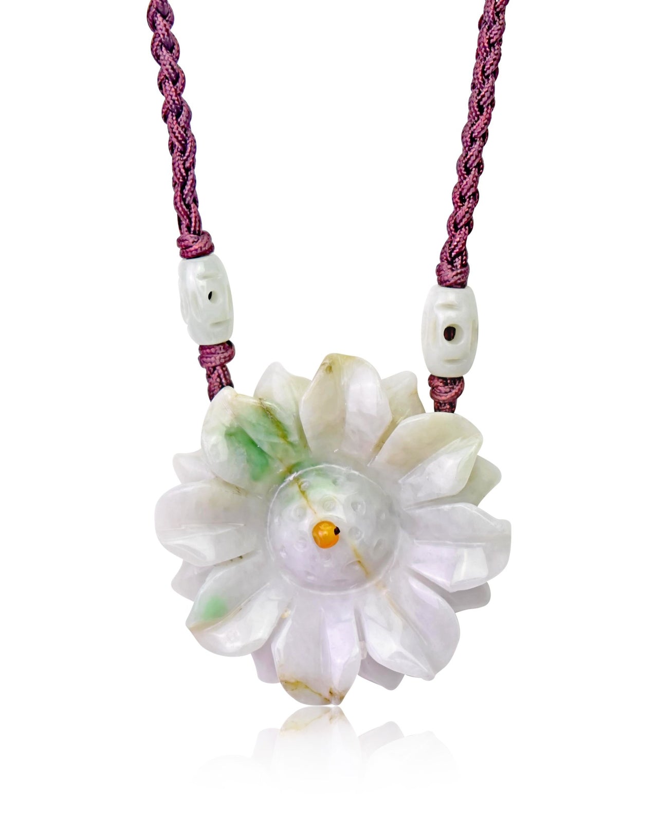 Radiate Joy with the Sunflower Floral Jade Pendant NecklaceNecklacesSerenity Jade