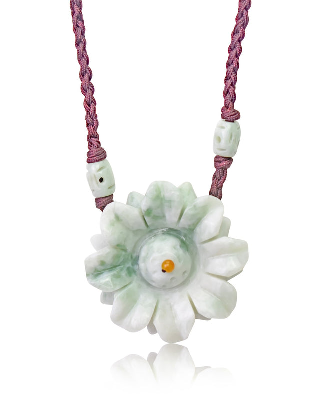 Radiate Joy with the Sunflower Floral Jade Pendant NecklaceNecklacesSerenity Jade