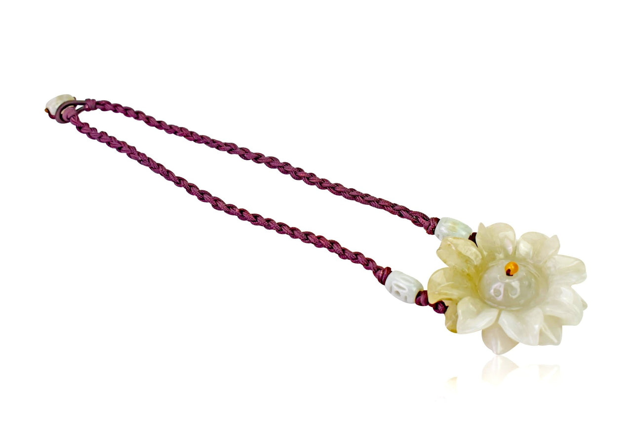 Jade Necklace Women’s Sunflower Necklace a Jade Choker for Her Sunflower Pendants for Joy and Inner Strength Birthday Gift