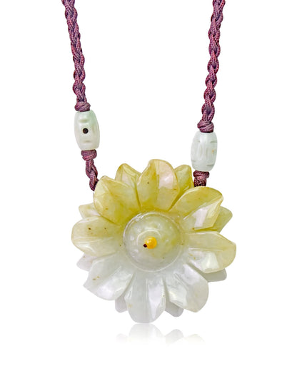 Mystical Women’s Sunflower Necklace a Jade Choker for Her Sunflower Pendants for Joy and Inner Strength Birthday Gift