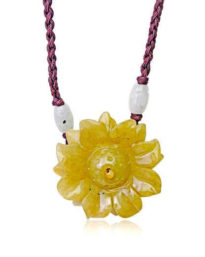 Mystical Women’s Sunflower Necklace a Jade Choker for Her Sunflower Pendants for Joy and Inner Strength Birthday Gift