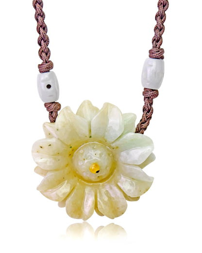 Women’s Sunflower Necklace a Jade Choker for Her Sunflower Pendants for Joy and Inner Strength Mother's Day Gift