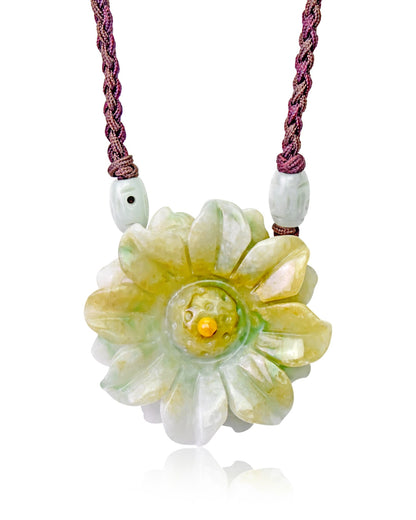 Mystical Women’s Sunflower Necklace a Jade Choker for Her Sunflower Pendants for Joy and Inner Strength Mother's Day Gift