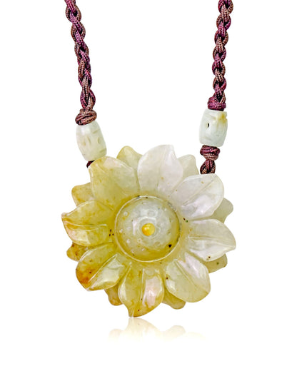 Handmade Women’s Sunflower Necklace a Jade Choker for Her Sunflower Pendants for Joy and Inner Strength Birthday Gift