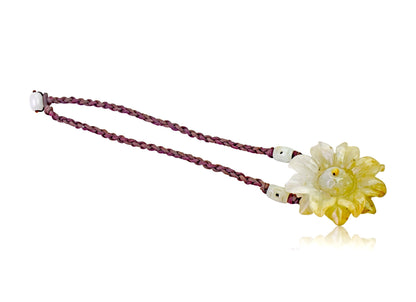 Mystical Women’s Sunflower Necklace a Jade Choker for Her Sunflower Pendants for Joy and Inner Strength Birthday Gift