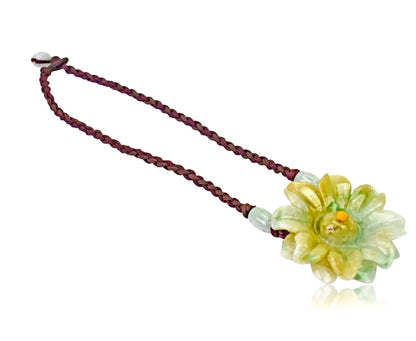 Yellow Jade a Jade Choker for Her Sunflower Pendants for Joy and Inner Strength Birthday Gift