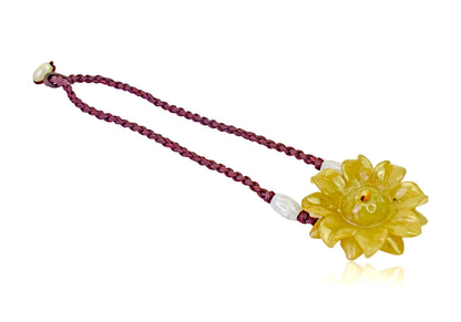 Jade Pendant Sunflower Necklace a Jade Choker for Her Sunflower Pendants for Joy and Inner Strength Birthday Gift