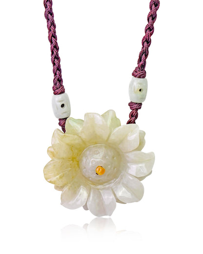Women’s Sunflower Necklace a Jade Choker for Her Sunflower Pendants for Joy and Inner Strength Anniversary Gift