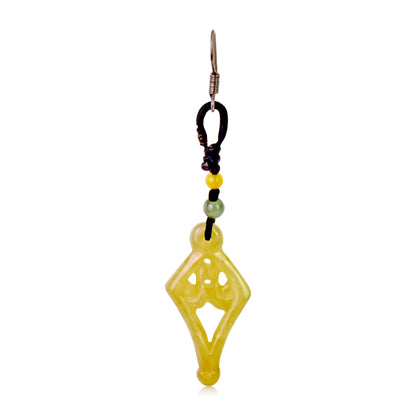 Yellow Jade Diamond Shape Jewelry A Women’s Jade Earrings A Designer Statement Earrings Soulful Birthday Gift