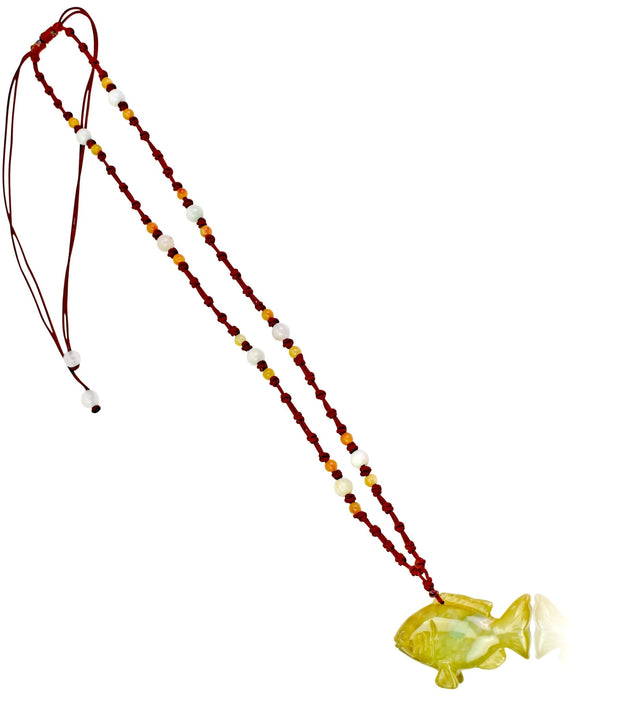 Set Sail in Style with the Hand - Carved Fish Jade Pendant NecklaceNecklacesSerenity Jade