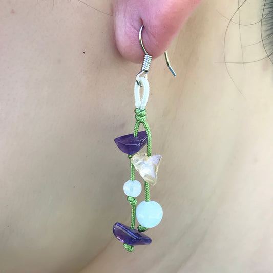 Amethyst and Citrine Jewelry a Citrine Dangle Earrings for Her Citrine and Amethyst Birthday Gift for Clarity and Confidence