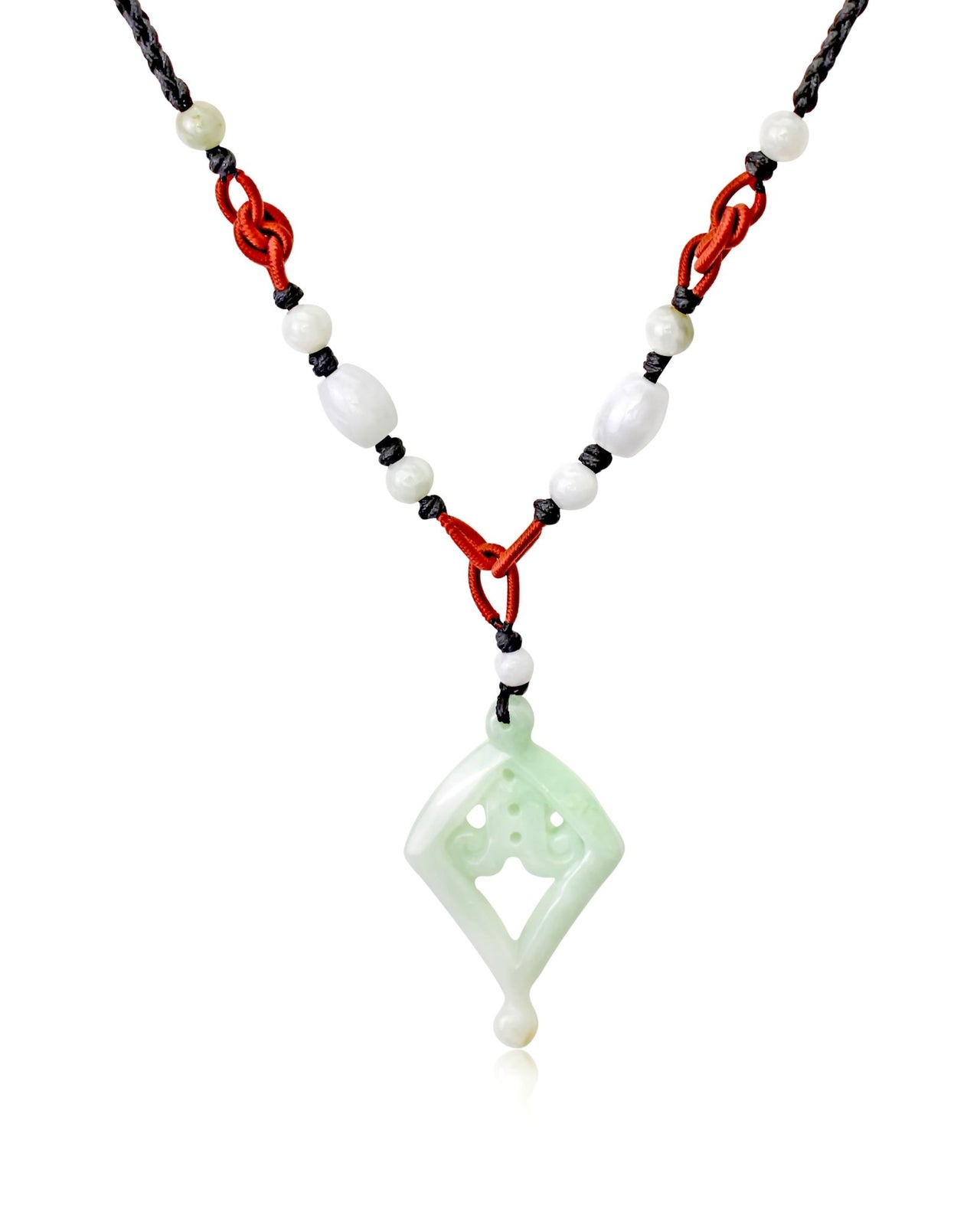 Shine Bright with the Diamond & Lace Jade Pendant NecklaceNecklacesSerenity Jade