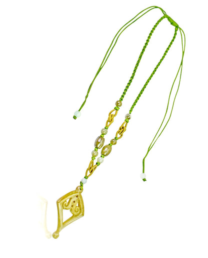 Yellow Jade Diamond Shaped Jewelry An Anniversary Necklace For Women’s Handmade Jewelry An Unforgettable Anniversary Gift