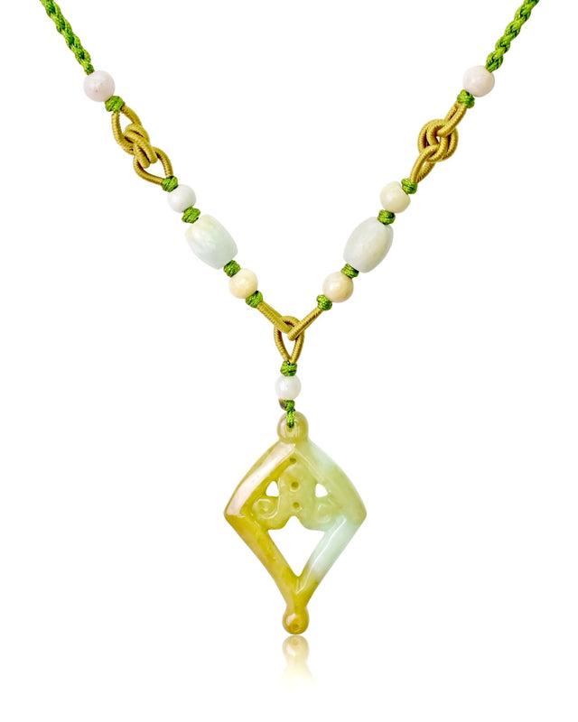 Shine Bright with the Diamond & Lace Jade Pendant NecklaceNecklacesSerenity Jade