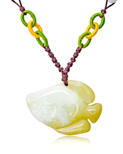 Men Sea Necklace a Angelfish Jewelry for Him Unique Handmade Jewelry Uplifting Father's Day or Birthday Gift