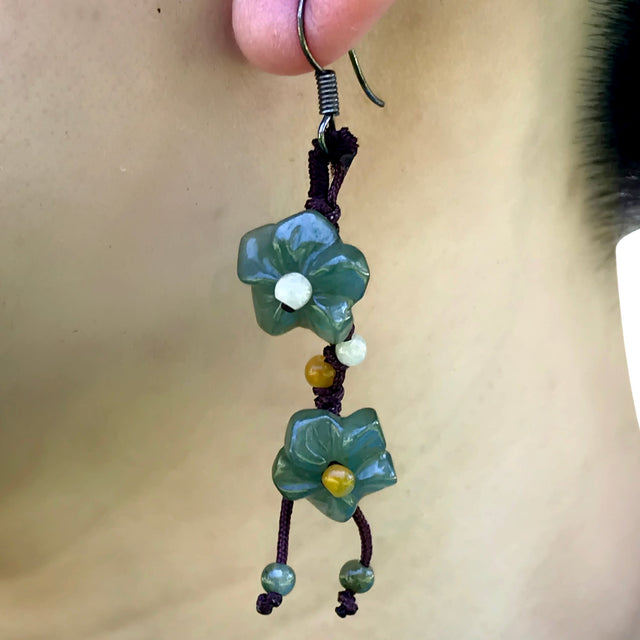 Shine with Fabulous Breath of Heaven Flower Jade EarringsEarringsSerenity Jade