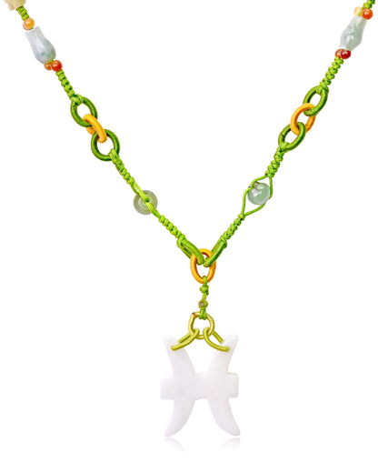 Handmade Pisces Birthstone Necklace For Unisex Pisces Zodiac Jewelry a Pisces Pendant For Birthday Gift