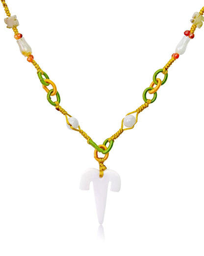 Unique Handmade Jade Aries Pendant For Unisex Aries Birthstone Necklace Anniversary Gift Aries Zodiac Jewelry