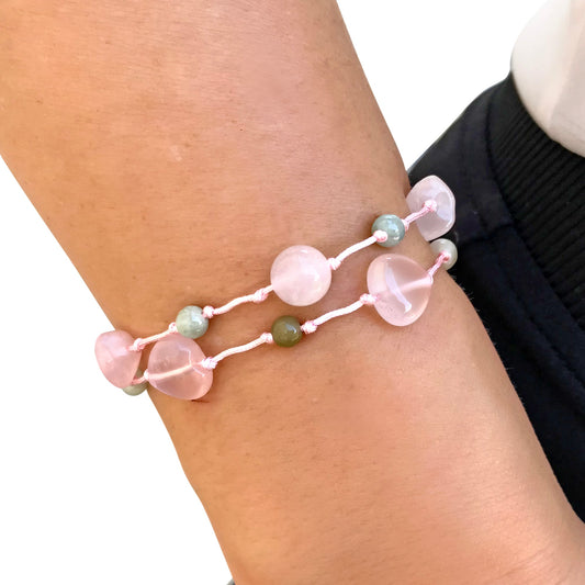 Women Pink Quartz Bracelet a Rose Quartz For Her Rose Quartz Bracelet Beads Valentine’s Day Gift Filled With Romantic Energy