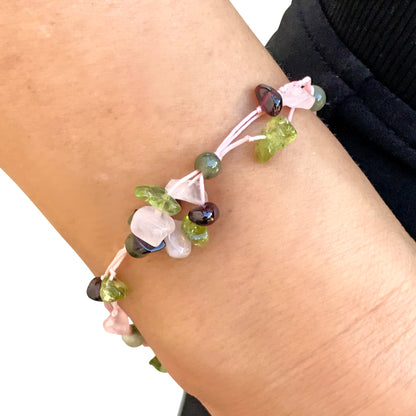 Women Natural Stone Bracelets with Multi Gemstone Pendant a Gemstone Bracelets for Her Inspiring Peace, Love, and Confidence