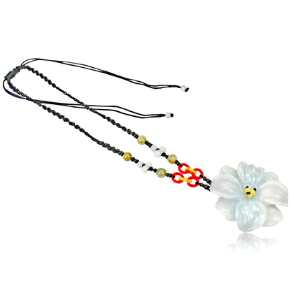 Dogwood flower a flowers for necklaces sparkling floral charm gift  offering protection, happiness, and long life