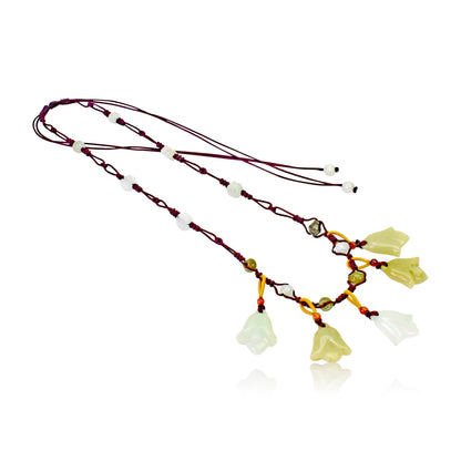 Purple Canterbury Bells For Ladies Flower With Necklace Birthday Day Gift Romantic Elegance