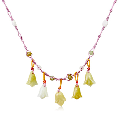 Purple Canterbury Bells A Floral Necklace Chain For Ladies Flower With Necklace Timeless Anniversary Gift