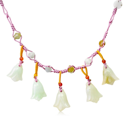 Purple Canterbury Bells A Floral Necklace Chain For Her Flower With Necklace Timeless Anniversary Gift With Romantic Elegance