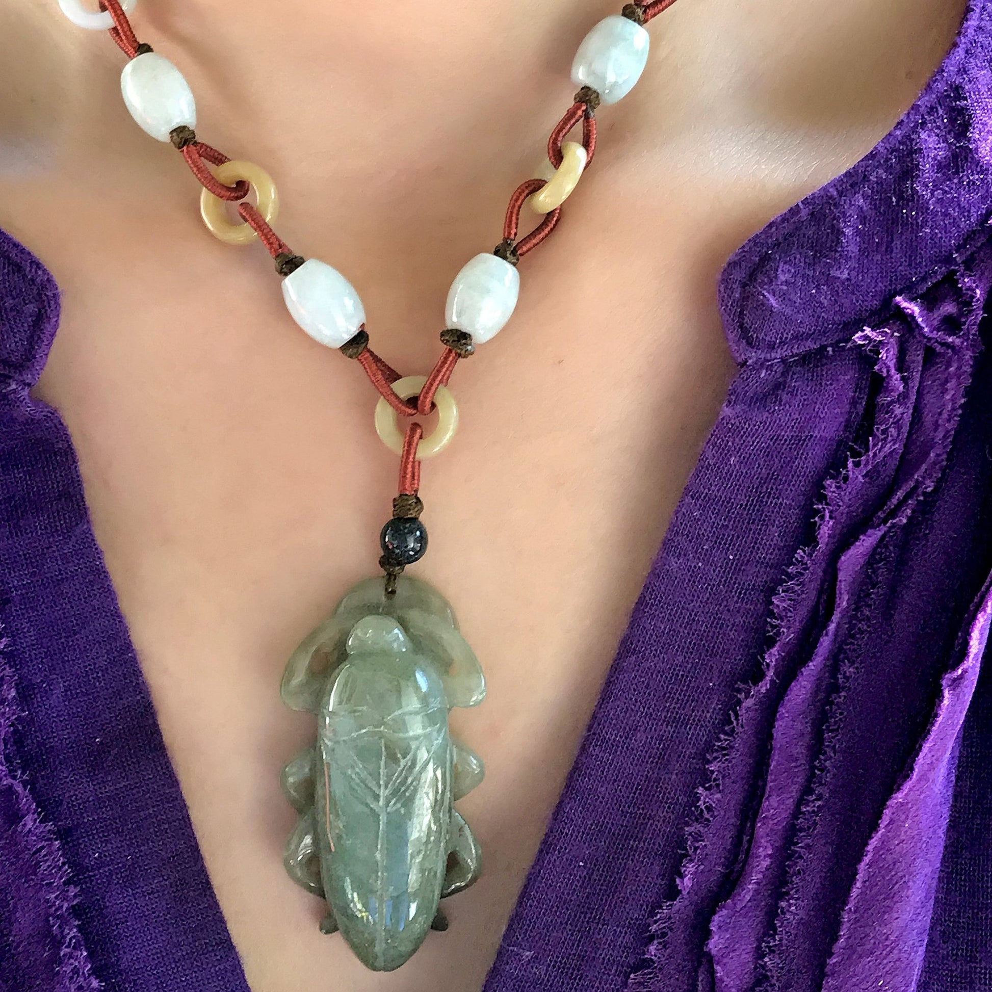 Stand Out with the Colossal Tortoise Beetle Jade Pendant NecklaceNecklacesSerenity Jade