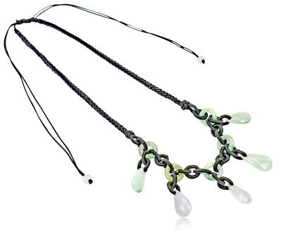 Raindrop Necklace A Dainty Jade Necklace For Her Rain Drop Necklace Gentle Anniversary Gift