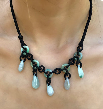 Women Raindrop Necklace A Dainty Jade Necklace For Her Rain Drop Necklace Gentle Mother's Day Gift
