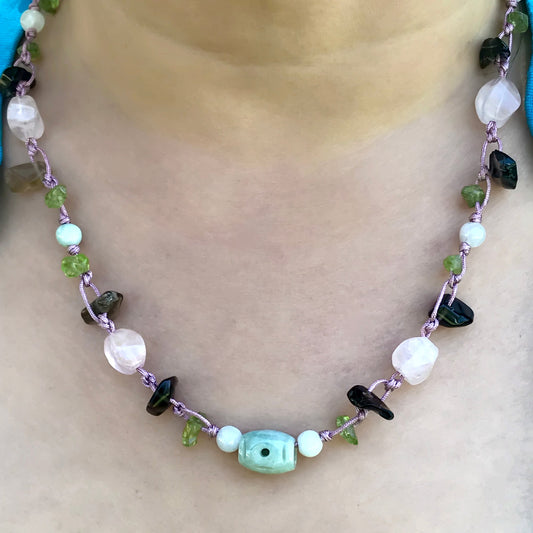 Women Stone Necklace a Multi Gemstone Necklace Mother’s Day Gift Mom Necklace For Love And Compassion