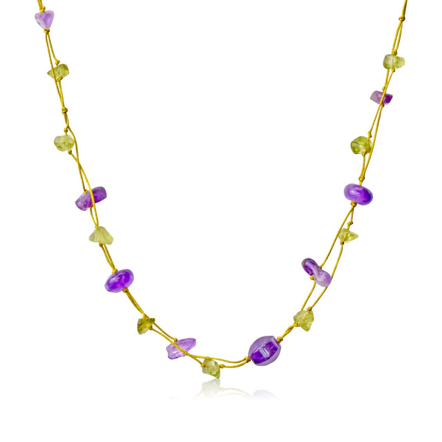 Step into Vibrancy with the Peridot and Amethyst Gemstone NecklaceNecklacesSerenity Jade