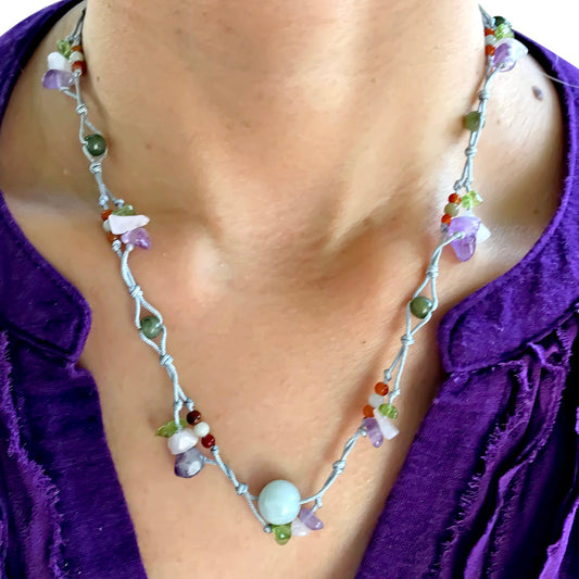 Ladies Beads of Jade for Women’s Amethyst Necklace a Purple Amethyst Necklace for Centered Energy, Love and Timeless Elegance