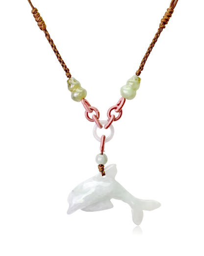 Jade Necklace Mystical Dolphin Pendant a Unique Jewelry Necklace for Women Dolphin Necklace Mother’s Day Gift