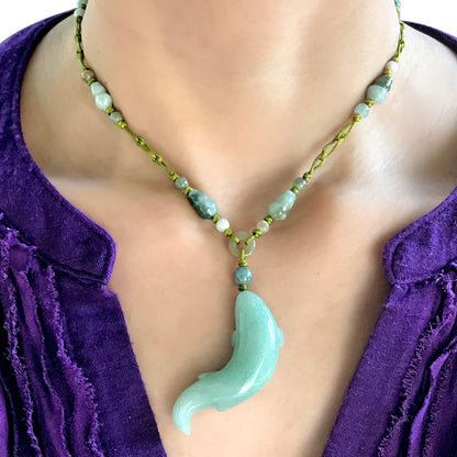 American Eel A Eel for Mens Jade Necklace Symbolizing Resilience and Flexibility Birthday Gift