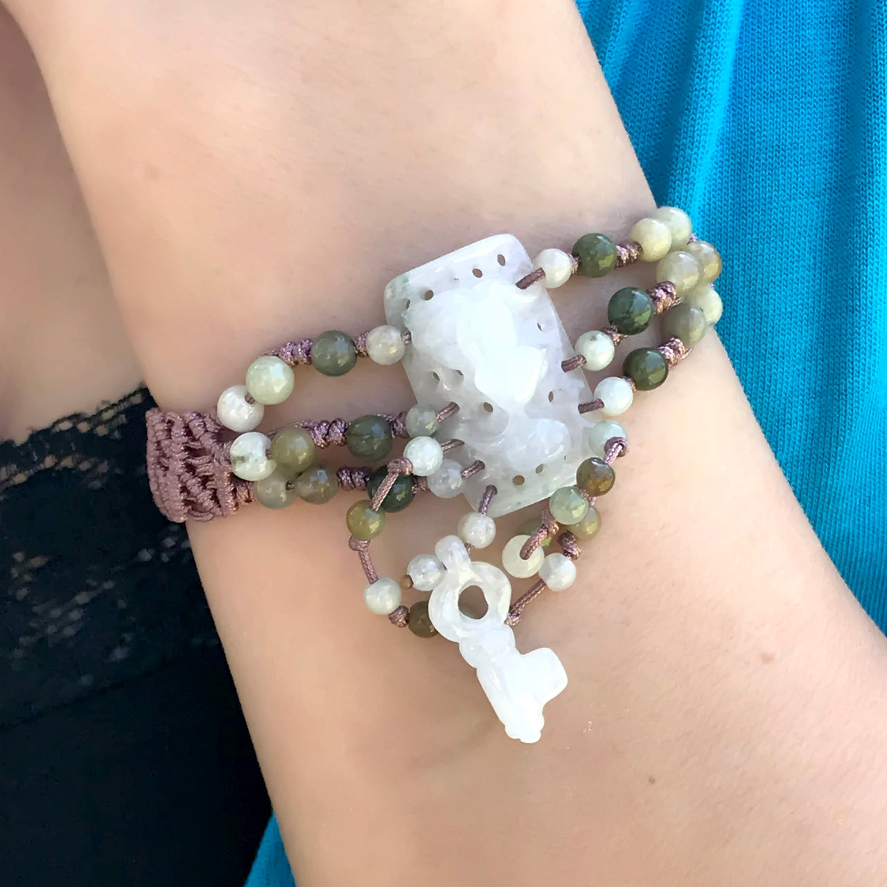 Transform Your Look with Heavily Detailed Gold Fish and Key Jade BraceletBraceletsSerenity Jade
