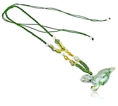 Handmade Jade Seal Necklace Spiritual Seal for Playfulness and Emotional Healing Powerful Birthday Gift