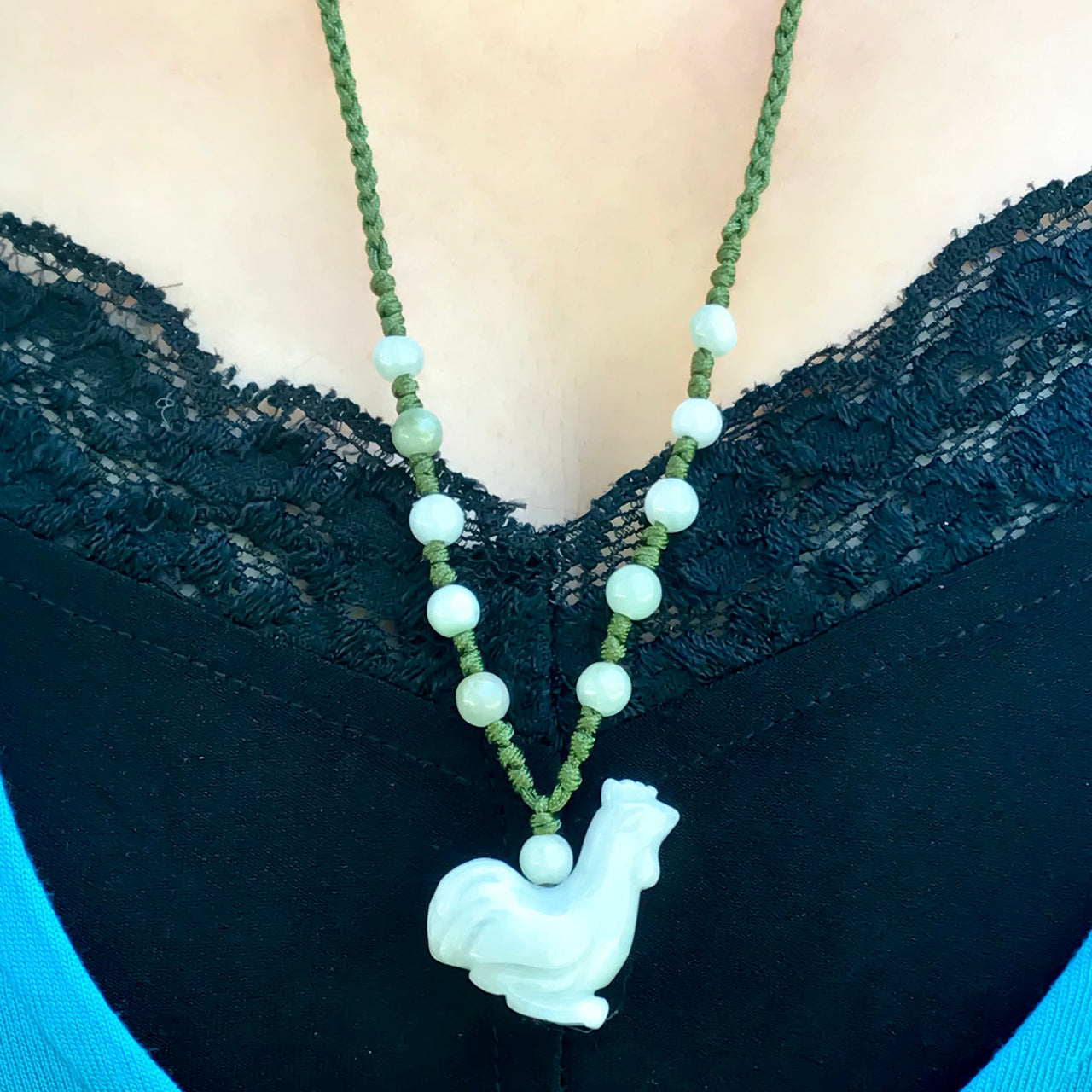 ROOSTER NECKLACE FOR UNISEX CHINESE SIGN ROOSTER A ZODIAC SIGN NECKLACE FOR ANNIVERSARY GIFTSerenity Jade