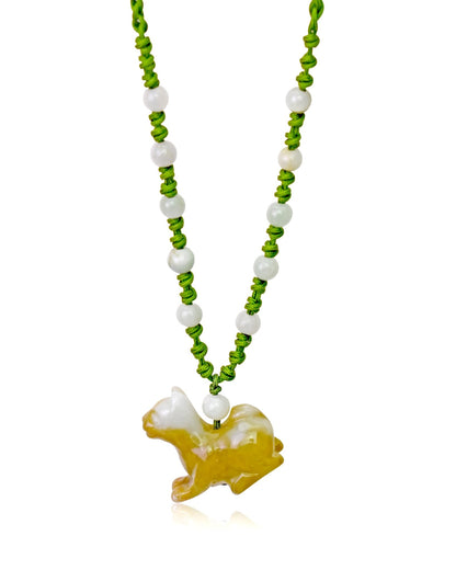 Yellow Jade Dog Necklace A Personalized Dog Necklace Loyal Dog Zodiac For Unisex Unforgettable Birthday Gift