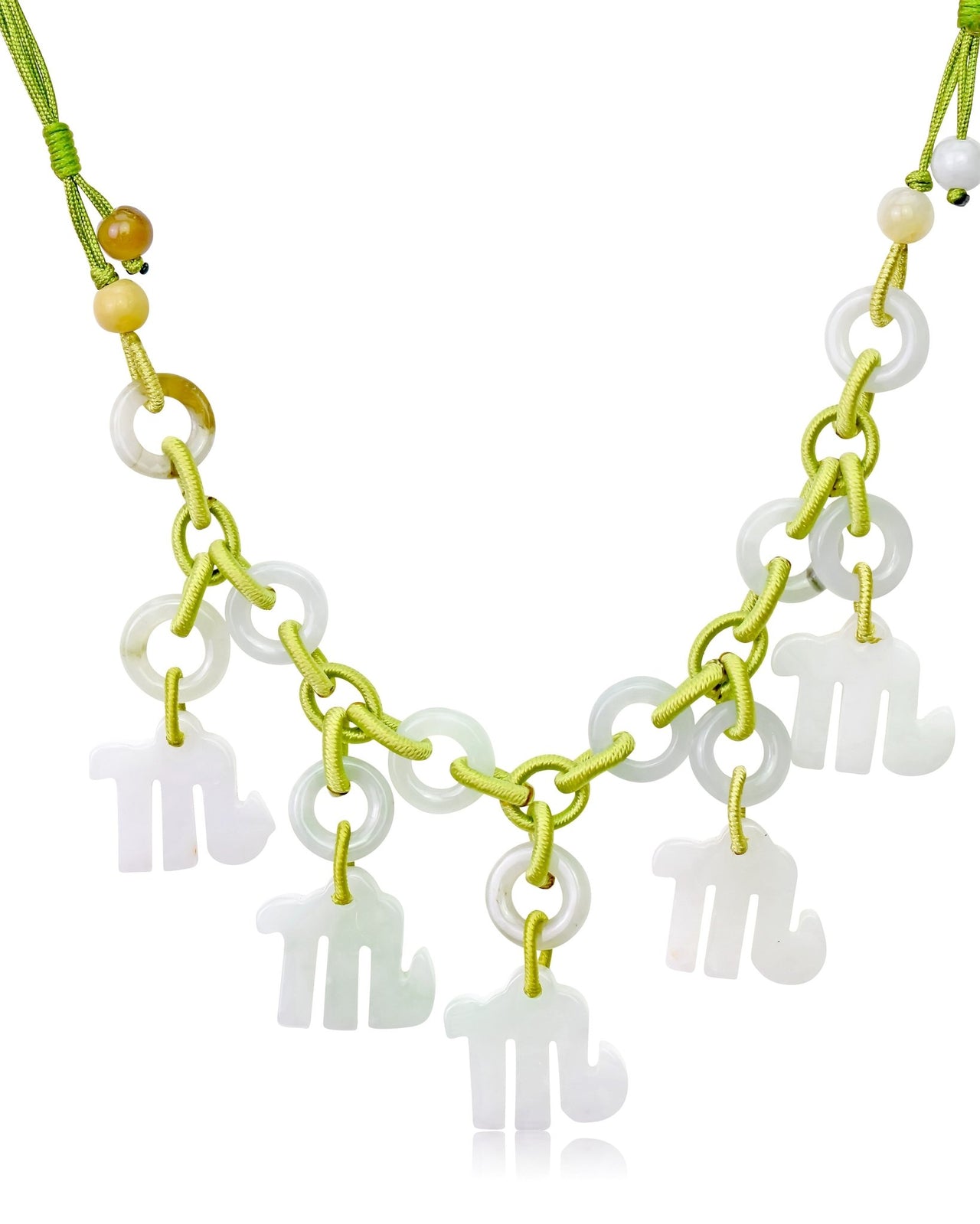 Unleash the Power of Scorpio with This Hand - Carved Astrology Jade NecklaceNecklacesSerenity Jade