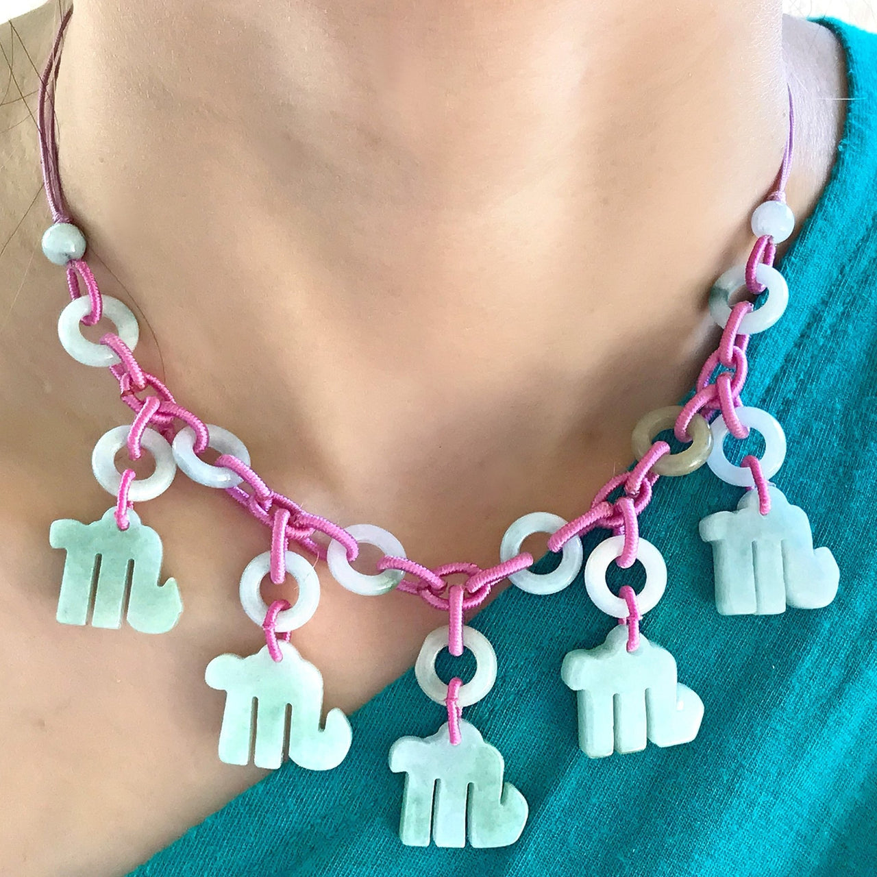 Unleash the Power of Scorpio with This Hand - Carved Astrology Jade NecklaceNecklacesSerenity Jade