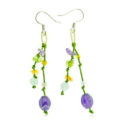 Mystical Amethyst Peridot and Amethyst Earrings for Her Amethyst Peridot Earrings for Joy, and Lasting Happiness