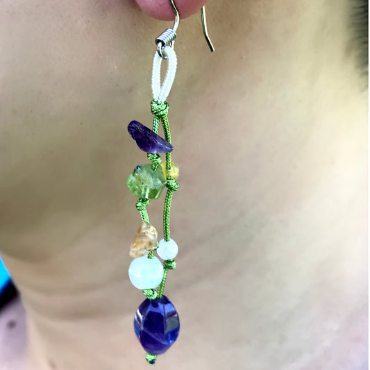 Women Mystical Amethyst Peridot and Amethyst Earrings for Her Amethyst Peridot Earrings for Joy, and Lasting Happiness