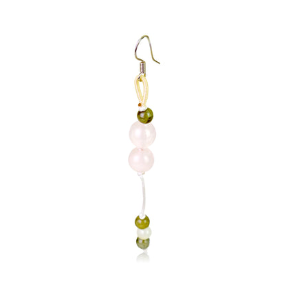 Pink Quartz Earrings For Women’s Crystal Earrings Dangle Jewellery For Romantic Valentine's Day Gift